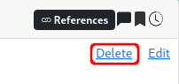 Delete entity button